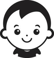 minúsculo triunfos adorable vector logo para niños mágico momentos pequeño niño en negro vector