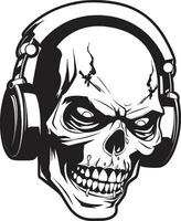 Zombie Lyricism Unleashed Hip Hop Vector Icon Spectral Rhyme Scheme Zombie Hip Hop Design