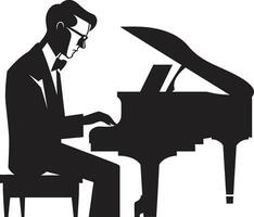 Musical Virtuoso Vector Design Piano Maestro Black Icon