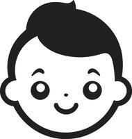 juguetón encantos pequeño niño icono en negro vector dulce esencia negro vector logo para niños