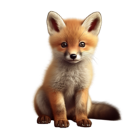 AI generated Cute baby fox clip art png