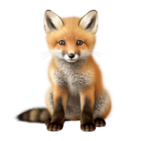AI generated Cute baby fox clip art png