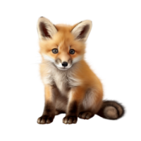 AI generated Cute baby fox clip art png