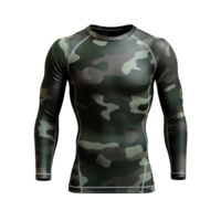 AI generated Dark green army camouflage t-shirt clip art png