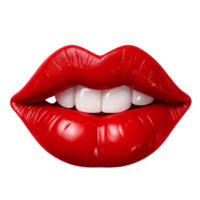 AI generated Female red lips clip art png