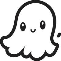 Ghastly Sweetness Cute Black Ghost Charming Apparition Ghost Vector Icon