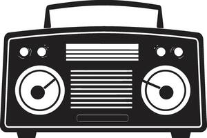 Memorable Radio Console Black Icon Heritage Audio Device Vector Black Design