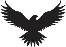 Sovereign Hunter Symbol Black Eagle Design Elegant Flight Profile Vector Eagle Icon