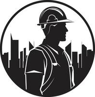 Constructing Visionary Construction Vector Builders Symbol Worker Vector Icon