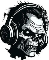 zombi DJ legumbres vector icono zombi pista de baile evolución zombi vector