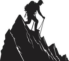 Climbers Victory Vector Black Design Alpinism Achievement Black Vector Icon