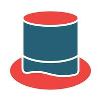 Top Hat Glyph Two Color Icon Design vector