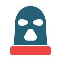 Ski Cap Glyph Two Color Icon Design vector