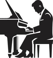 Serenading Pianist Vector Design Piano Sonata Virtuoso Black Icon