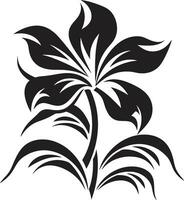 Black Vector Exotic Paradise Icon Tropical Bloom Elegance Vector Black Design
