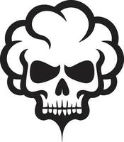 Nebulous Nexus Black Skull in Cloud Icon Design Obsidian Omen Cloud Shaped Skull Vector Emblem