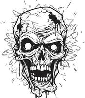 zombies desordenado manía vector diseño zombies sin control cráneo vector icono