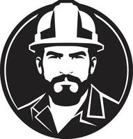 Gear and Hammer Construction Worker Icon Constructive Vision Vector Worker Design