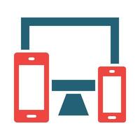 Responsive Glyph Two Color Icon Design vector