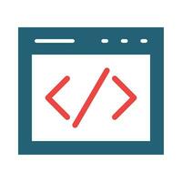 Coding Glyph Two Color Icon Design vector