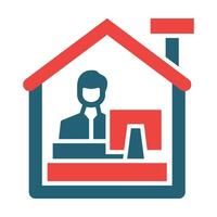 Work From Home Glyph Two Color Icon Design vector