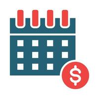 Payment Day Glyph Two Color Icon Design vector