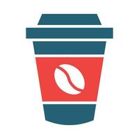 Coffee Cup Glyph Two Color Icon Design vector