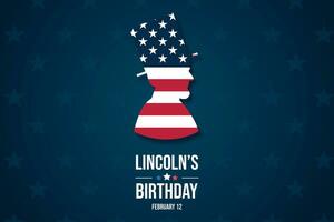 Abrahán lincoln cumpleaños. Estados Unidos nacional fiesta vector