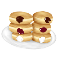 Bomboloni Donuts Illustration auf png transparent Hintergrund