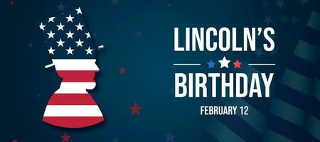 Abrahán lincoln cumpleaños. Estados Unidos nacional fiesta vector