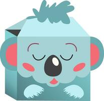 Vector illustration of cute koala gift box for festive kid design isolated on white background