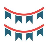 Garland Glyph Two Color Icon Design vector