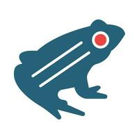 Frog Glyph Two Color Icon Design vector