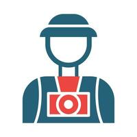 Tourist Glyph Two Color Icon Design vector