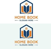 hogar libro logo diseño vector