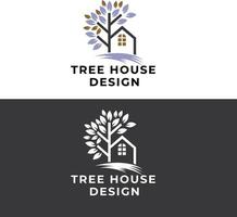 tree house logo design vector