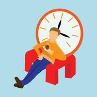 Businessman on a break, Time to take a break, coffee break time vector