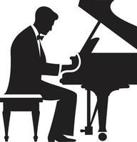 Classical Master Black Vector Icon Enigmatic Keyboardist Vector Design