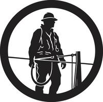 Electrical Engineer Silhouette Black Vector Icon Utility Technician Vector Design