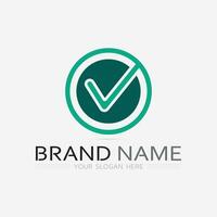 símbolo de marca de verificación e icono de logotipo vector