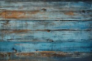 AI generated Timeber blue wooden vintage texture and background copy space. Generative ai. photo