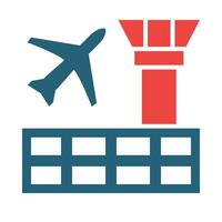 Airport Glyph Two Color Icon Design vector