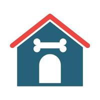 Dog House Glyph Two Color Icon Design vector