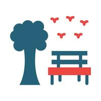 Park Glyph Two Color Icon Design vector
