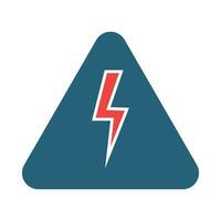 High Voltage Glyph Two Color Icon Design vector