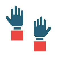 Raise Hand Glyph Two Color Icon Design vector