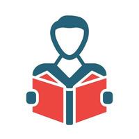 Studying Glyph Two Color Icon Design vector