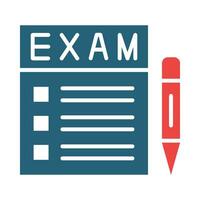 Exam Glyph Two Color Icon Design vector