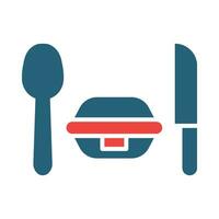 Lunchbox Glyph Two Color Icon Design vector