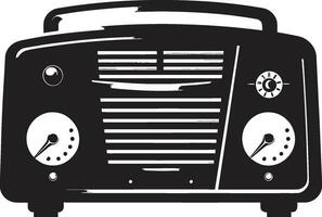 antiguo pasado de moda radio encanto vector negro diseño retro radio conjunto negro vector icono